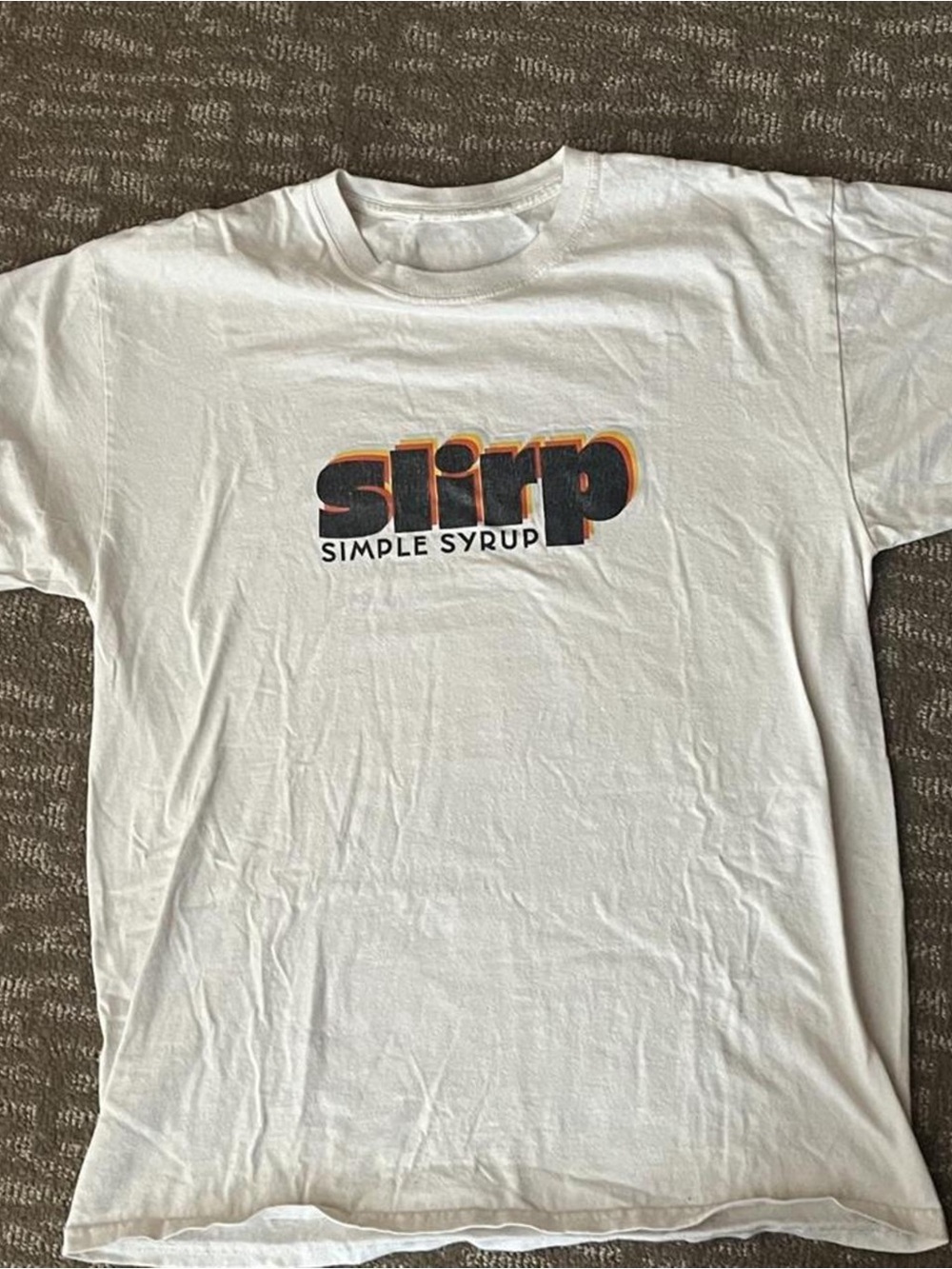 Gildan White Men's Tee with Black and Orange "Strip" Graphic